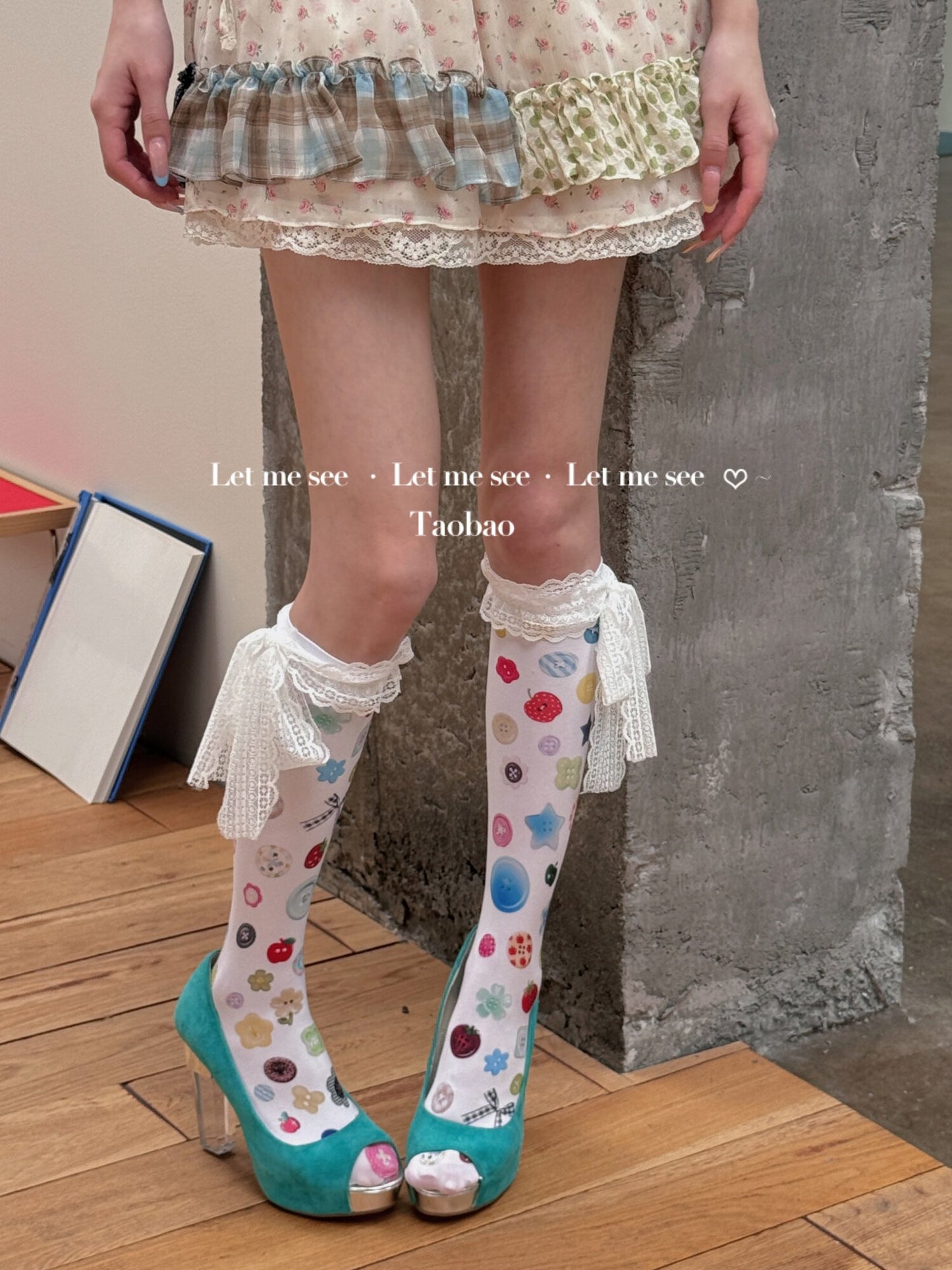 LET ME SEE - Kawaii Lace Trim Mid Socks socks let me see