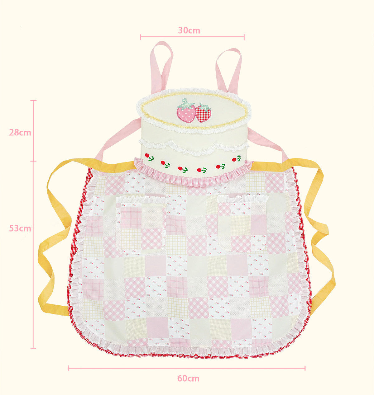 Little Berry - Strawberry Cake Embroidered Apron apron Little Berry