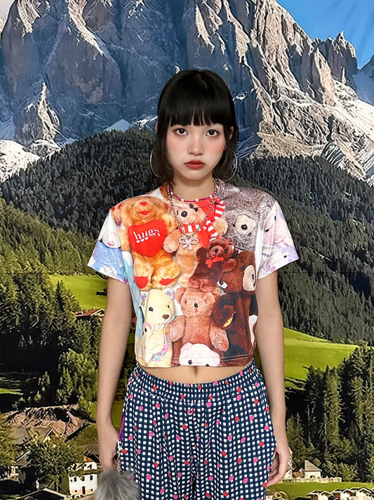 BunnyBunnyGun - Harajuku Cropped T Shirt Loose Fit Retro Style tshirt bunnybunnygun
