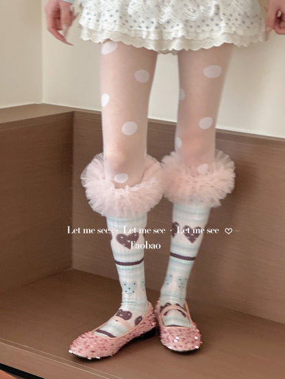 LET ME SEE - Heart Polka Dot Lace Socks socks let me see