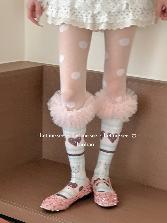LET ME SEE - Heart Polka Dot Lace Socks socks let me see