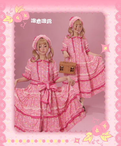Lulululu - Fairy Tale Print Cotton Lolita Dress dress LULULULU