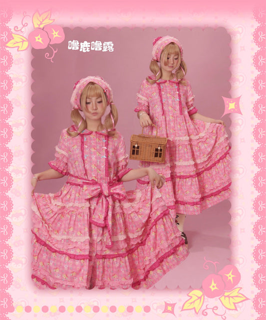Lulululu - Fairy Tale Print Cotton Lolita Dress dress LULULULU