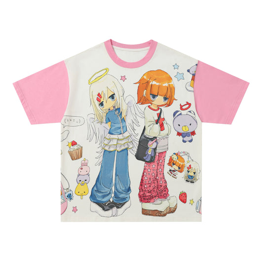 BlackBerry - Doll Girl Y2K Cotton Tee shirt BlackBerry
