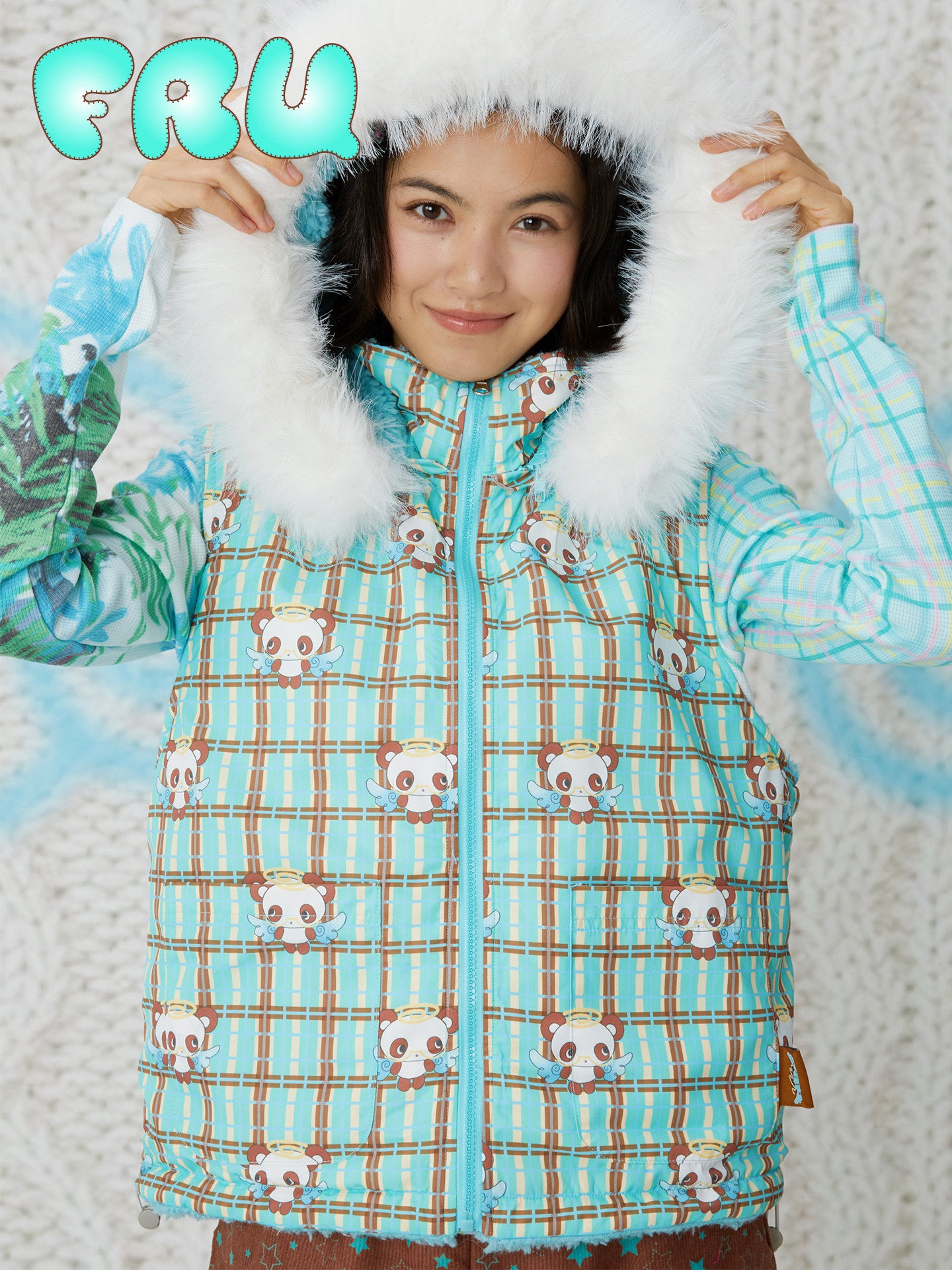 frufru - Kawaii Panda Quilted Vest vest frufru