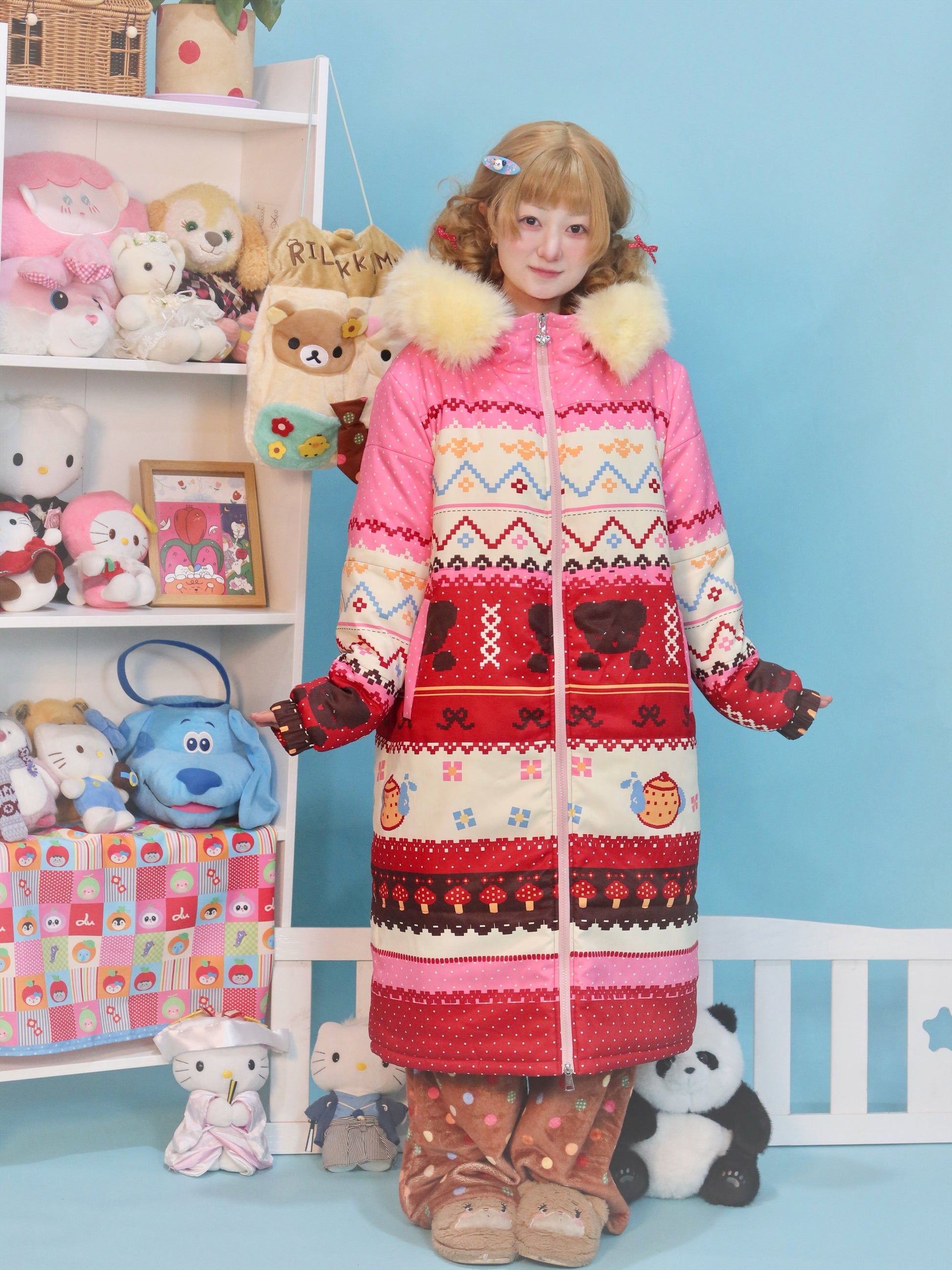 Lulululu - Fair Isle Bear Puffer Coat coat LULULULU