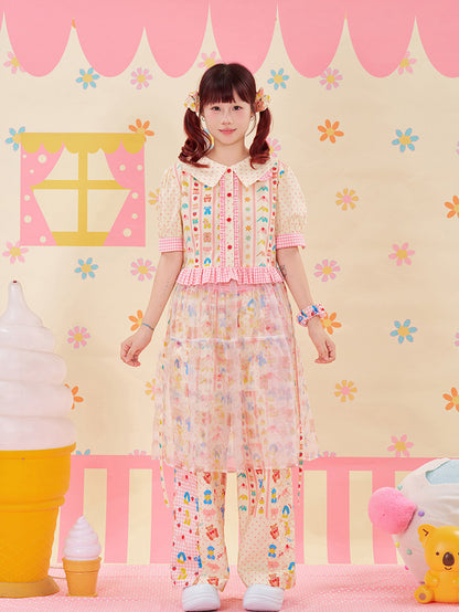 NIKKOU - Lace Organza Puff Dress dress Nikkou home