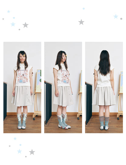 Have A Meal - Peter Pan Collar Cotton Tee