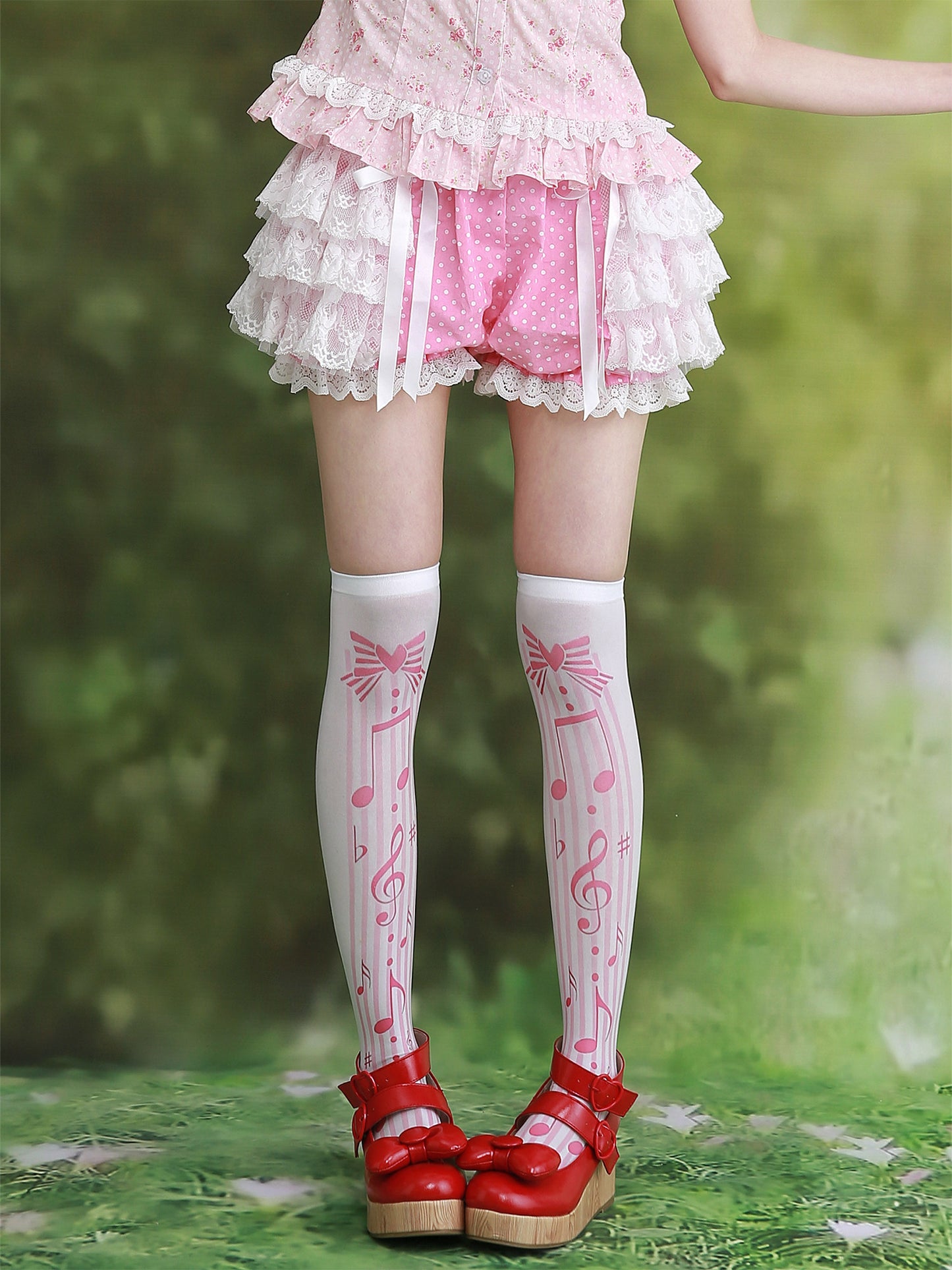 SOS MEME CLUB - Pink Polka Pumpkin Shorts shorts SOS MEME CLUB