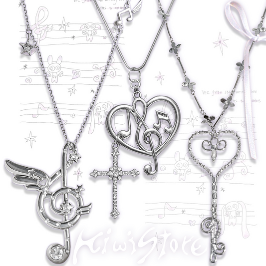 Kiwi Store - Y2K Angel Note Necklace accessory kiwi store