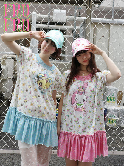 frufru - Bear Bunny Print Dress | Kawaii Japanese Casual Harajuku Fashion dress frufru