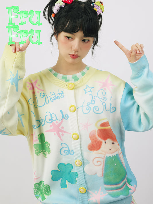 frufru Reversible Cardigan | Cute Print Knit Cardigan cardigan frufru