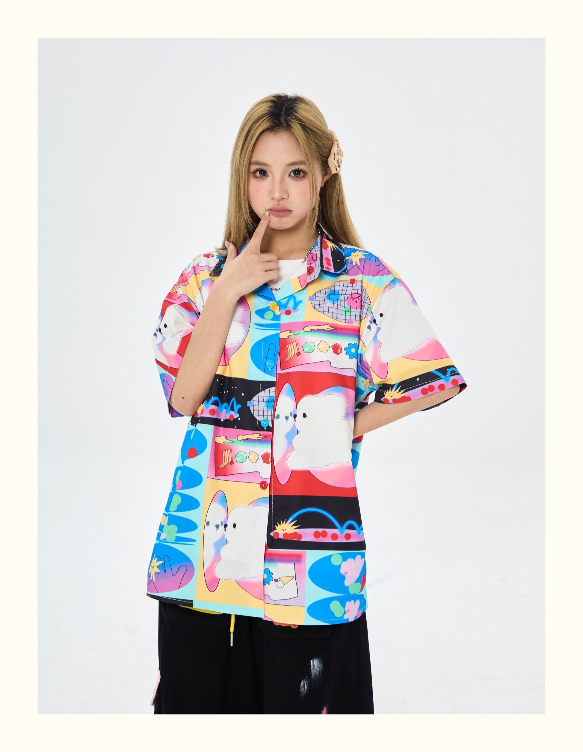 Robootoo - Fantasy Print Oversized Short Sleeve Shirt shirt Robootoo