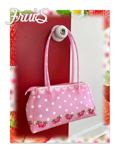 FRUITS - Strawberry Pink Jelly Bag | Kawaii Y2K Shoulder Handbag bag Fruits