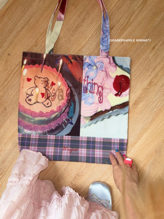 Oogreenapple - Graffiti Bear Canvas Shoulder Bag bag Oogreenapple