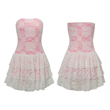 BlackBerry – Girly Pink Lace Tube Dress dress BlackBerry