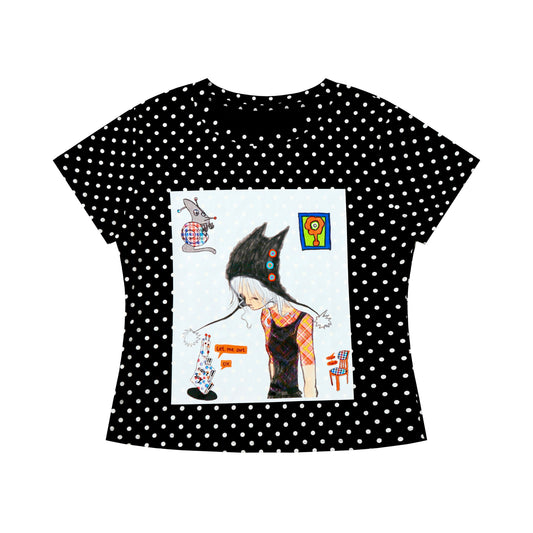 BlackBerry - Black Polka Dot Y2K Tee tshirt BlackBerry