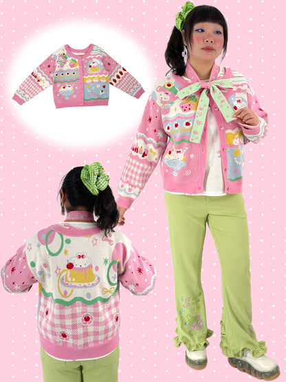 shishihshop - Strawberry Puppy Cotton Cardigan cardigan shishihshop