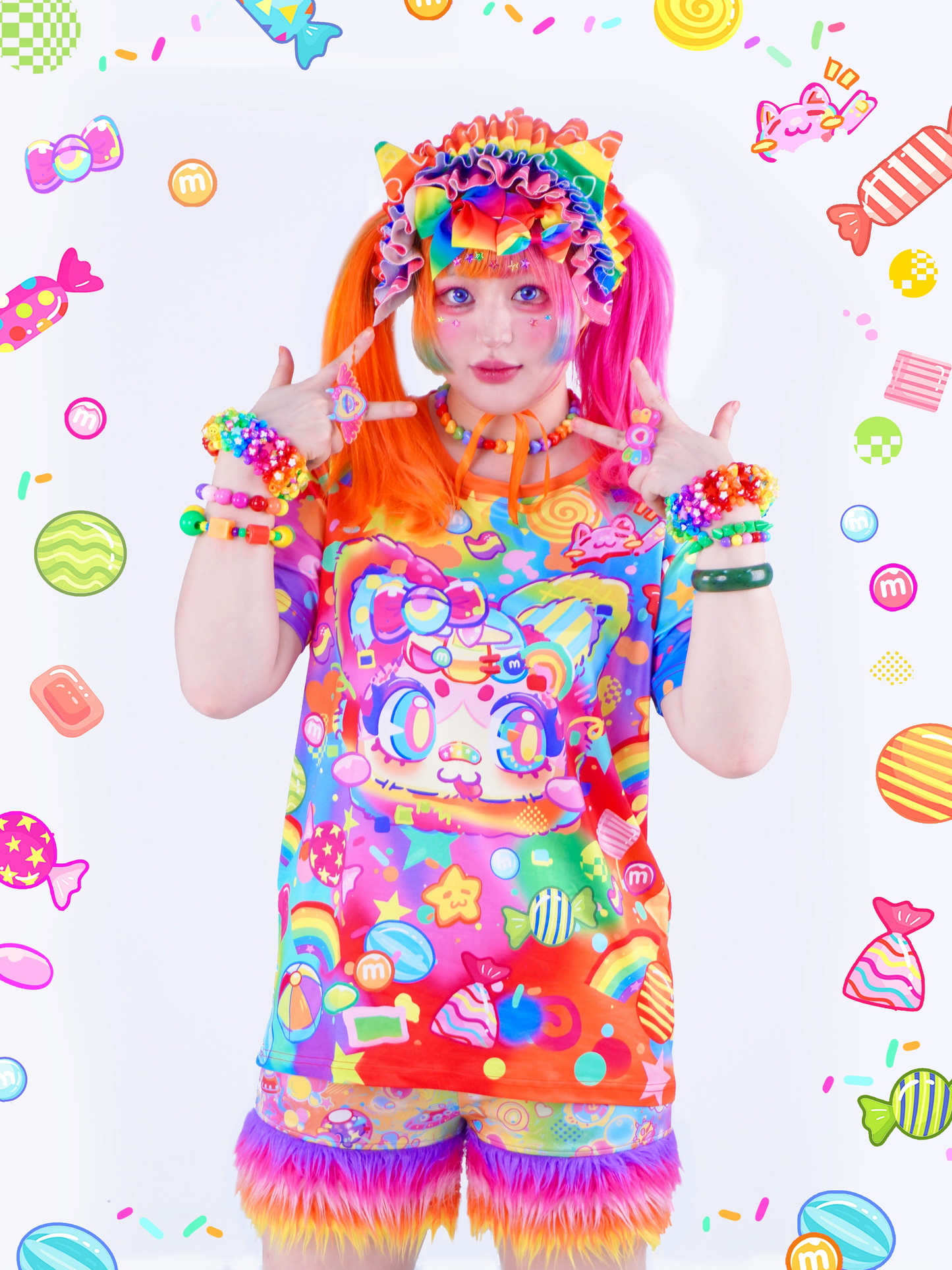 Dream Bubble - Rainbow Cat Print Tee tshirt Dream Bubble