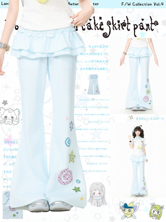 Languid Park - Embroidered High Waist Flare Pants pants Languid Park