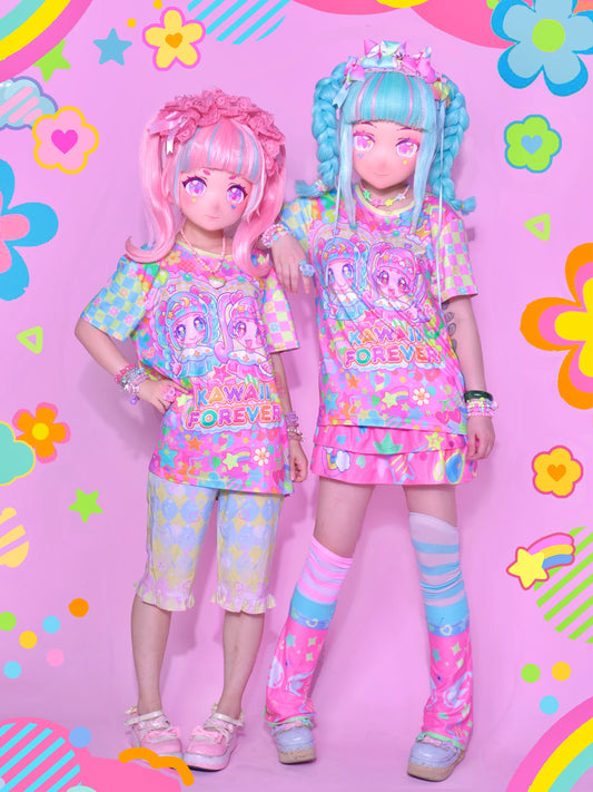 Decora Kei Graphic T-Shirt – Pink Heart Print tshirt Dream Bubble