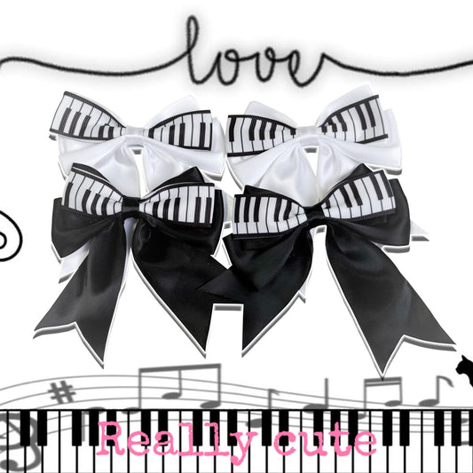 Piano Key Bow Hair Clips | Gothic Lolita Harajuku Hair Accessories hair clip really cute
