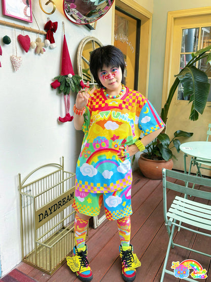 Rainbow Galaxy Rux – Decora Kei Jersey + Shorts + Socks Set set rainbow galaxy rux