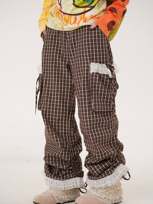 Rabbit Rain - Chocolate Plaid Adjustable Drawstring Pants PANTS RabbitRain