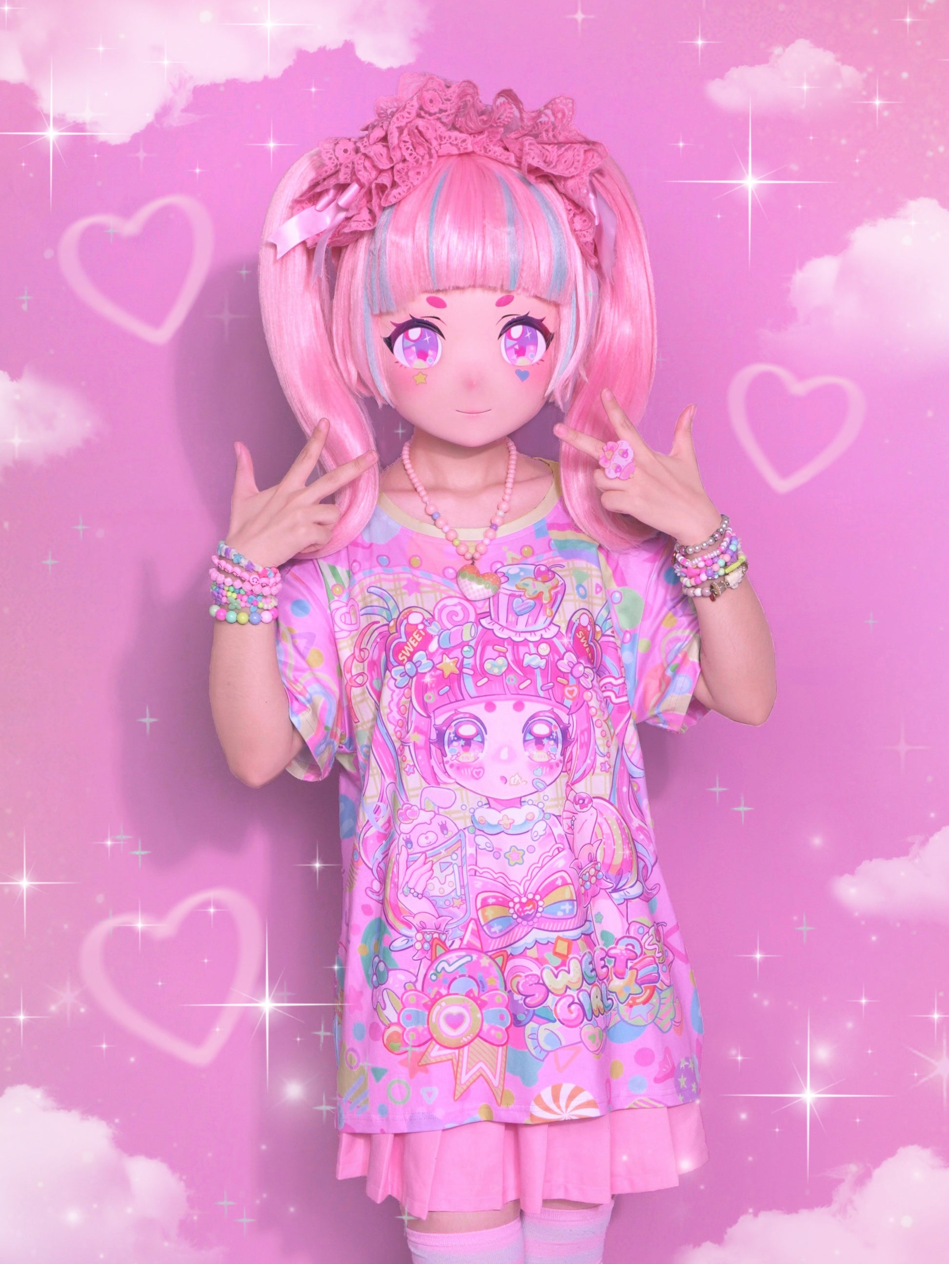 Dream Bubble - Decora Kei T-shirt Pink Candy Girl T-shirt shirt Dream Bubble