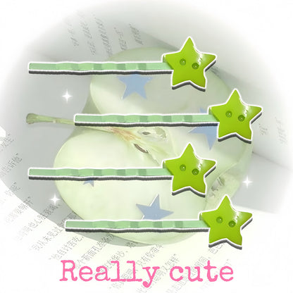 Green Apple Star Hair Clip Set hair clip really cute