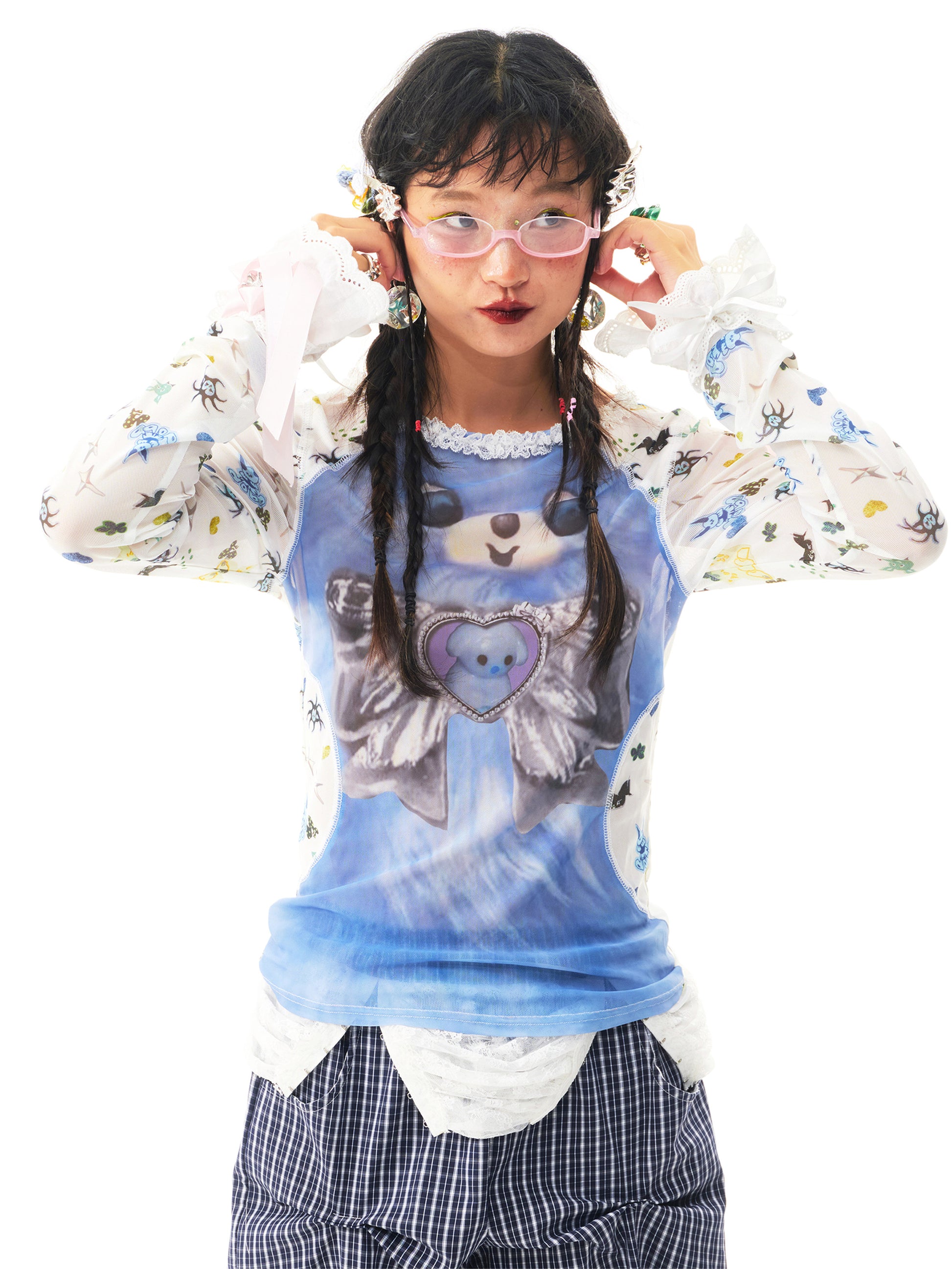 sillysis - Blue Puppy Mesh Top shirt sillysis