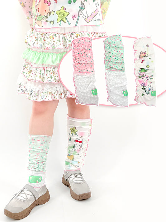 shishihshop – Kawaii Ice Cotton Lace Leg Warmers with Print leg warmmers shishihshop