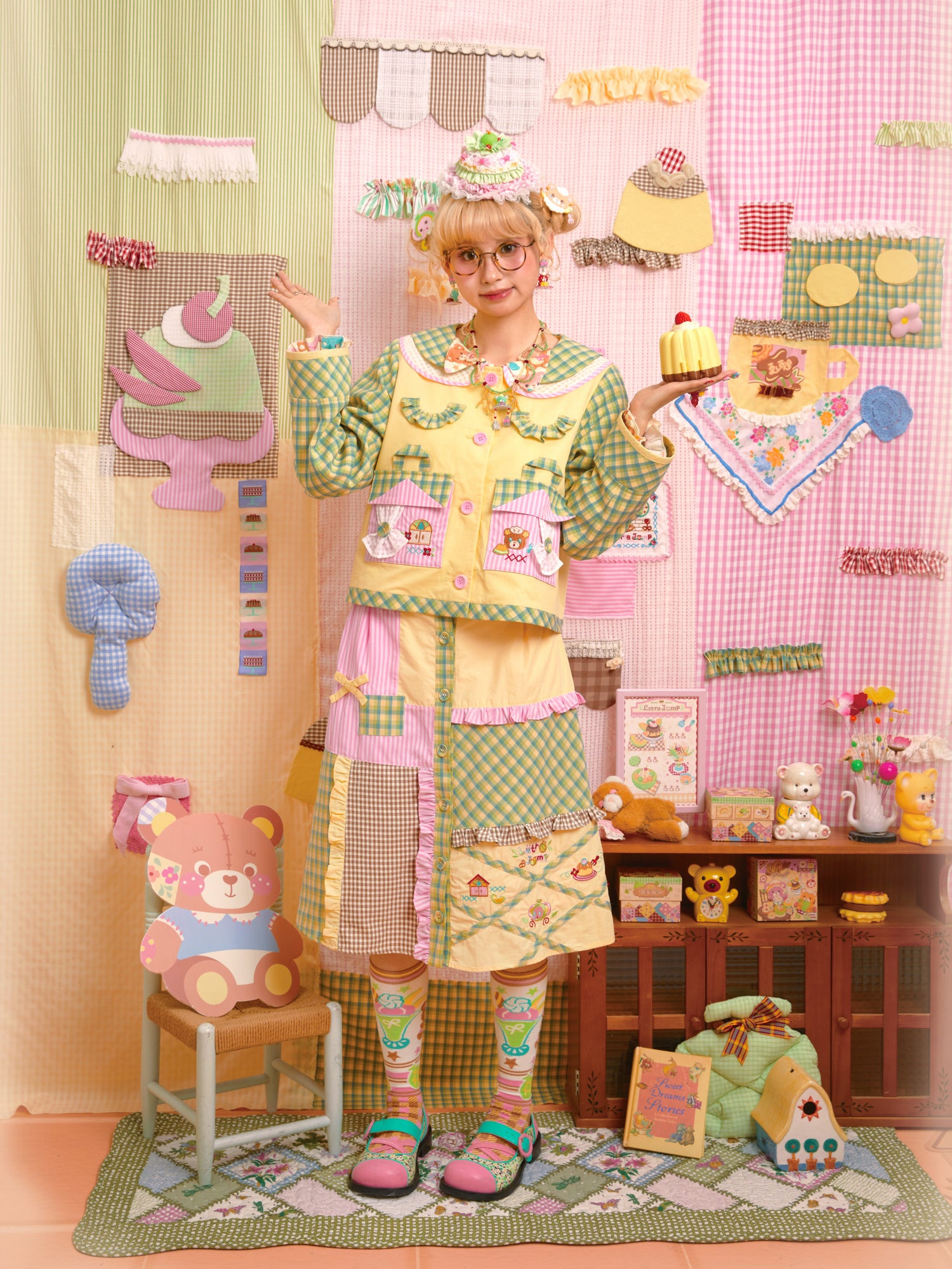 Lutra Jump - Decora Kei Melon Jacket & Skirt Set set Lutra Jump