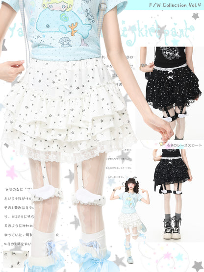 Languid Park - Lace Bow Puffy Mini Skirt skirt Languid Park