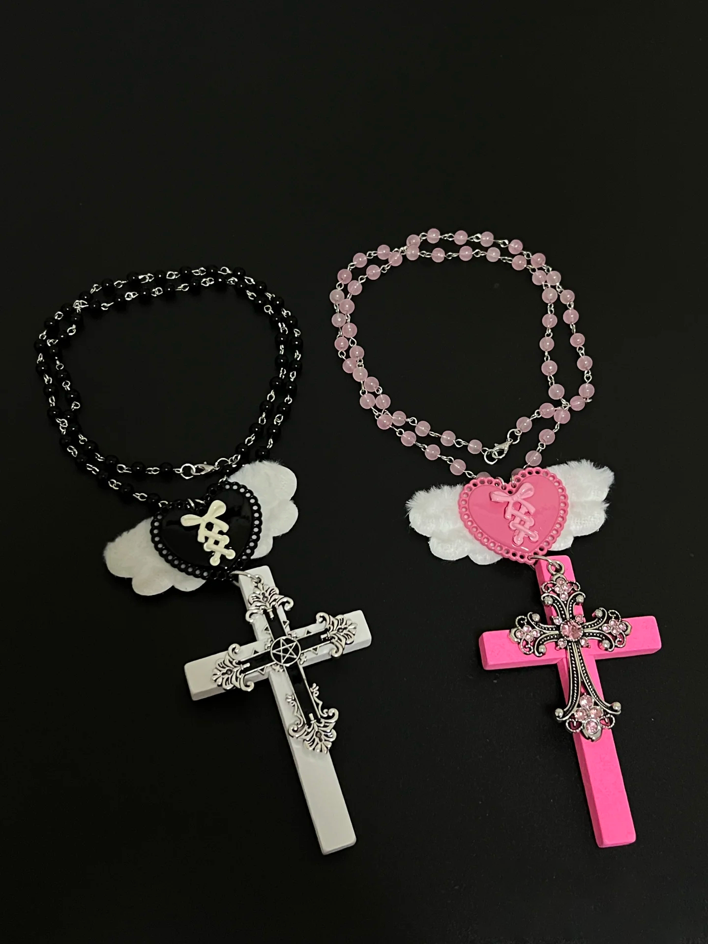 Kiwi Store - Y2K Large Angel Cross Necklace necklace kiwi store