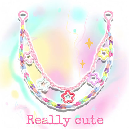 Dopamine Color Star Chain Pants Chain chain really cute