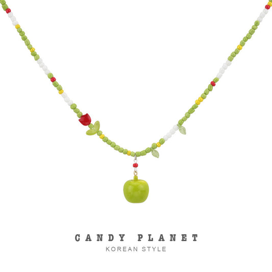 Green Apple Tulip Necklace necklace candy planet