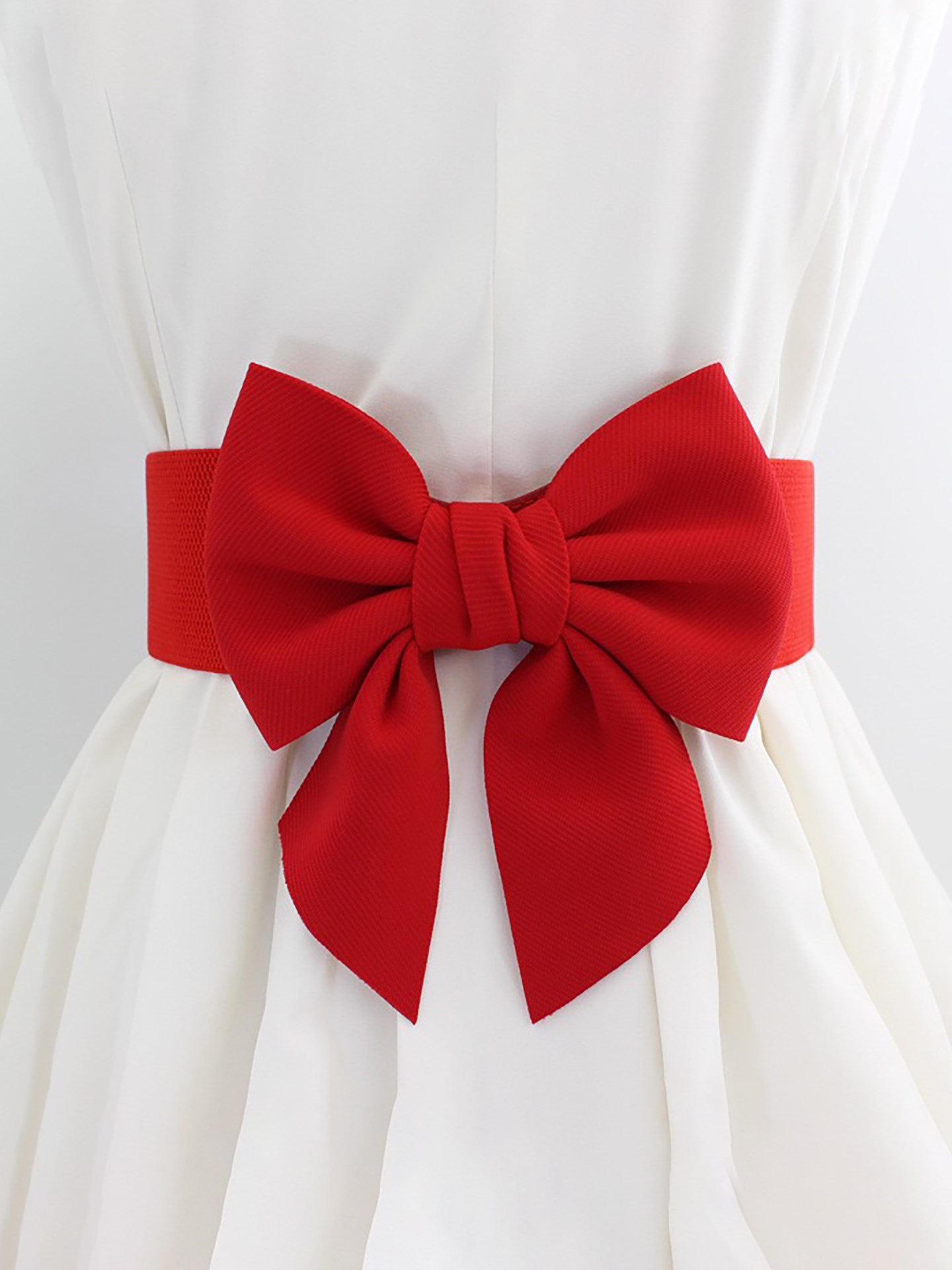 Nanjun Vintage - Sweet Bow Elastic Waist Belt accessory Nanjun Vintage Red