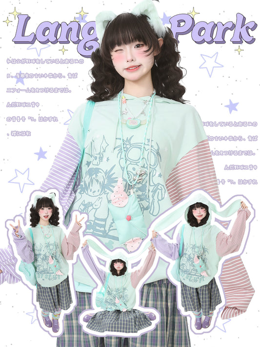 Languid Park - Bunny Ear Stripe Hoodie hoodie Languid Park