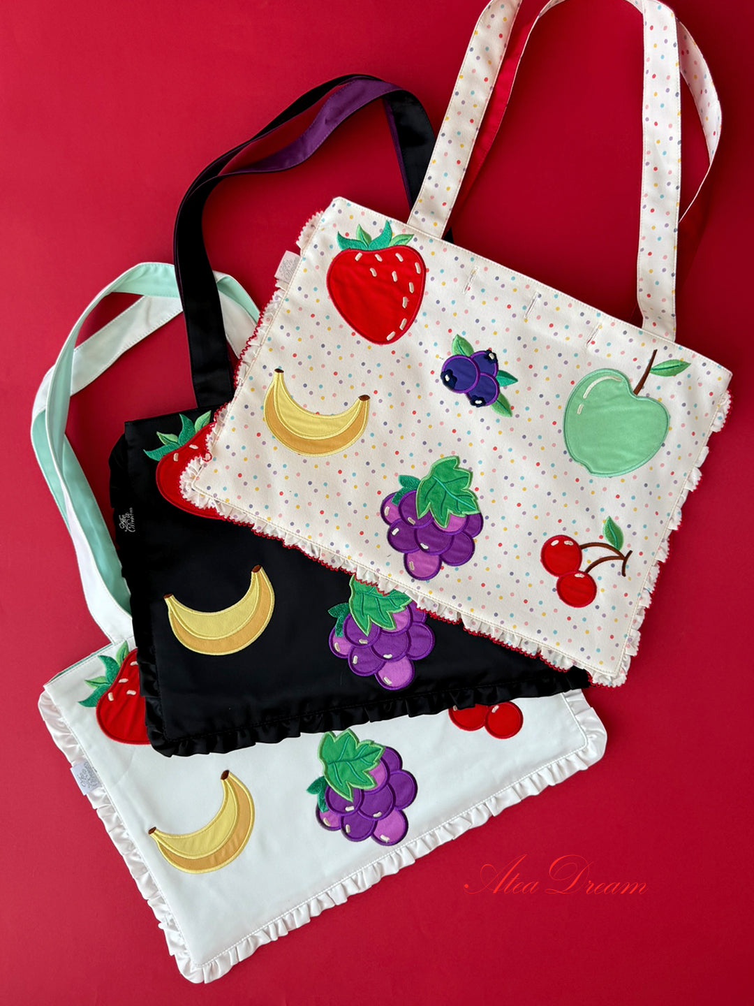 Ate a Dream - Retro Fruit Embroidered Shoulder Bag bag Ate a Dream