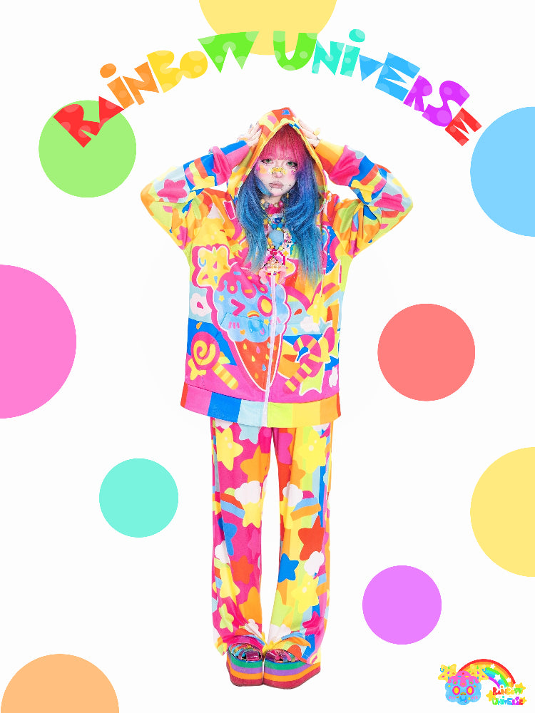 Rainbow Universe RUX - Decora Kei High-Saturation Rainbow Loose Pants pants Rainbow Universe RUX