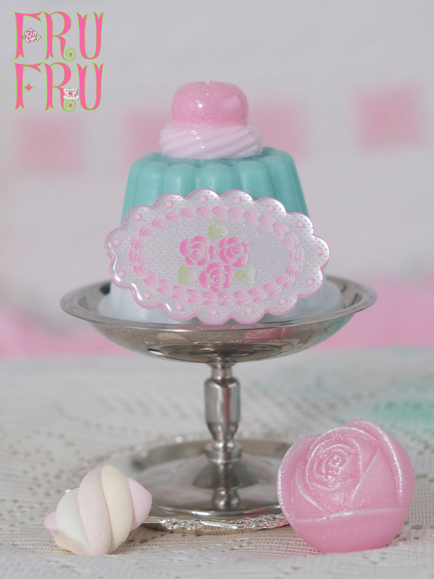 frufru - Vintage Rose Cake Acrylic Hair Clip hair clip frufru