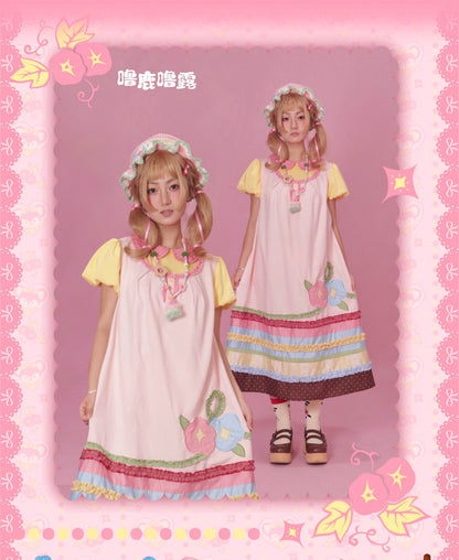 LULULULU - Morning Glory Embroidered Pinafore Dress dress LULULULU