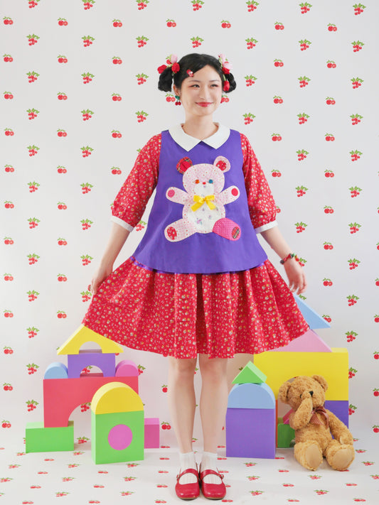 GOODBABY - Purple Patchwork Bear Vest vest goodbaby