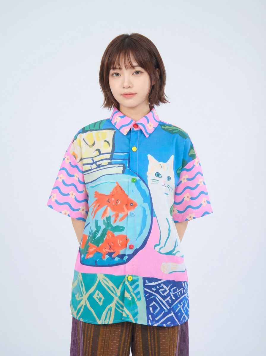 MeowMeow Bug - Fishbowl Cat Shirt shirt MeowMeow Bug