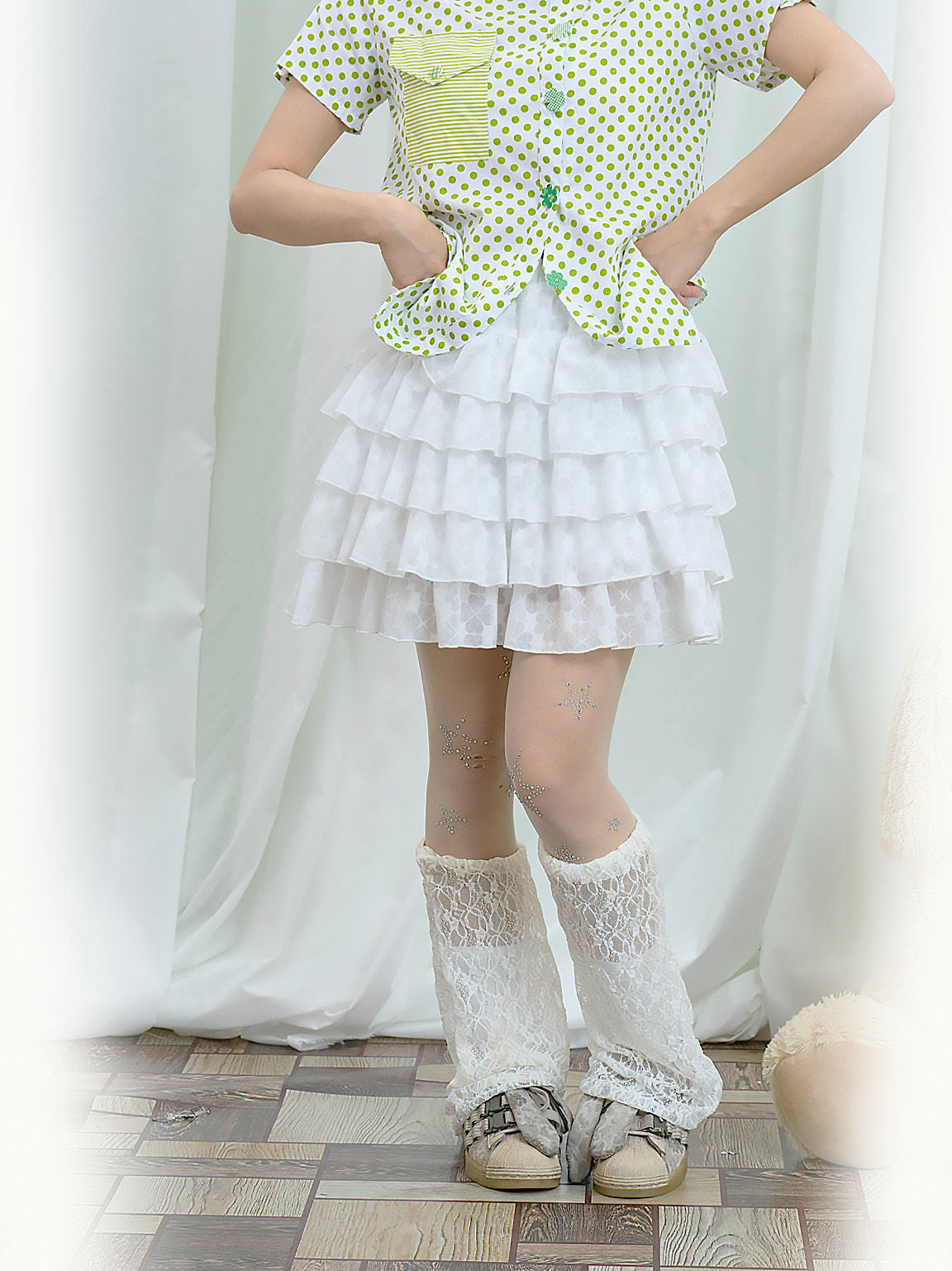 Moon Meadow - White Clover Tiered Skirt skirt Moon Meadow
