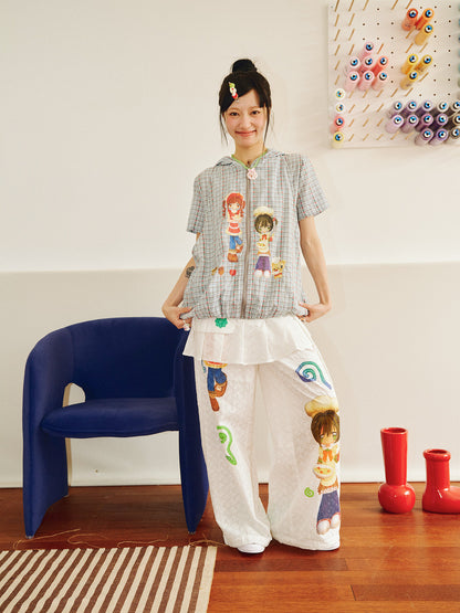 Have a Meal - Plaid Double Layer Shirt blouse have a meal