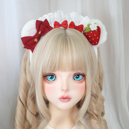 Maojiang - Strawberry Bear Ear Headband