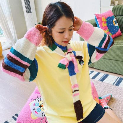 uodycoco - Striped Knit Sweatshirt sweatshirt uodycoco