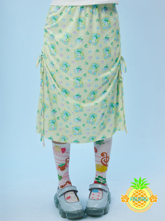 Frufru Cartoon Print Sun Protection Skirt | Kawaii Harajuku Half Skirt skirt frufru
